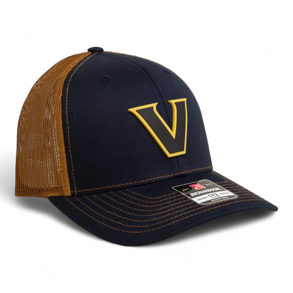 Vanderbilt Commodores Black 3D Snapback Trucker Hat- Navy/ Carmel - Picture 1 of 3